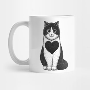 Cat with heart Mug